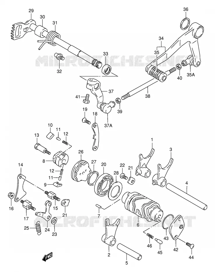 SCHAKELEN ASSY Suzuki MOTO 125 RG 1992  RG125FUN(E18)