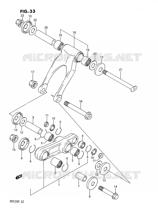 SCHOKBREKER AANEENSCHAKELING (MODELE K) Suzuki MOTO 125 RM 1990  RM125L(E2)