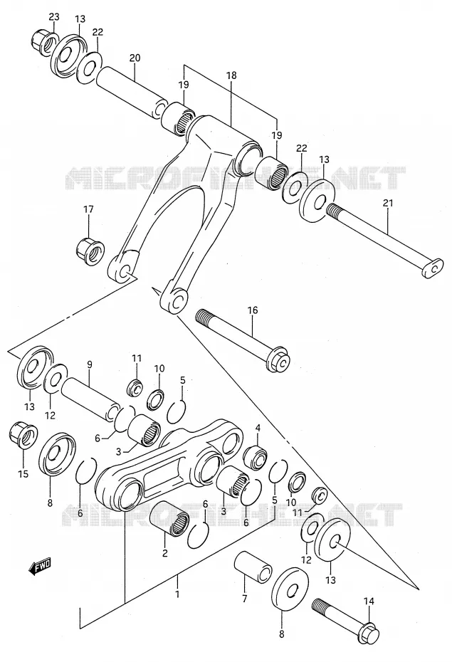 SCHOKBREKER AANEENSCHAKELING (MODELE K) Suzuki MOTO 125 RM 1991  RM125M(E28)