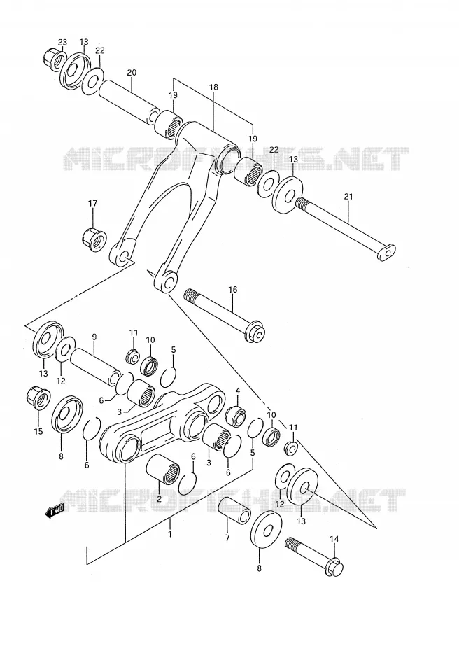 SCHOKBREKER AANEENSCHAKELING (MODELE K) Suzuki MOTO 250 RM 1990  RM250L(E28)