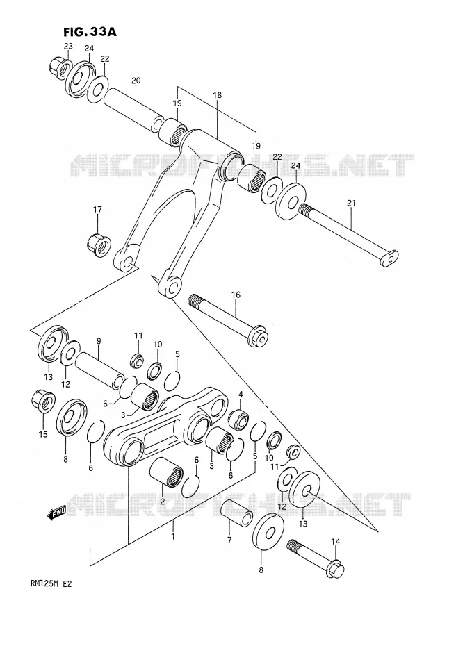SCHOKBREKER AANEENSCHAKELING (MODELE L) Suzuki MOTO 125 RM 1990  RM125L(E2)