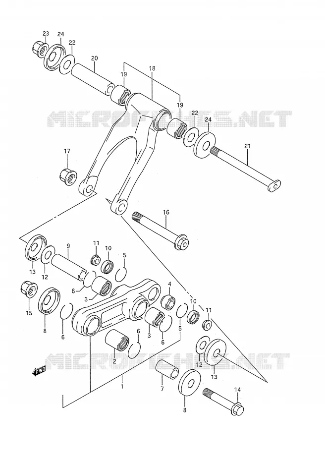 SCHOKBREKER AANEENSCHAKELING (MODELE L) Suzuki MOTO 250 RM 1989  RM250K(E28)