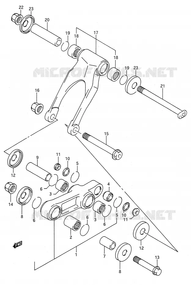 SCHOKBREKER AANEENSCHAKELING (MODELE M) Suzuki MOTO 125 RM 1990  RM125L(E28)