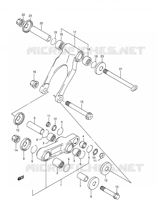SCHOKBREKER AANEENSCHAKELING (MODELE M) Suzuki MOTO 250 RM 1992  RM250N(E28)