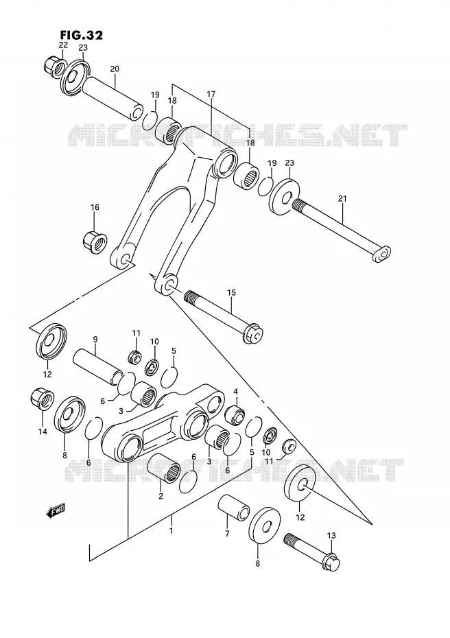 SCHOKBREKER AANEENSCHAKELING (MODELE N) Suzuki MOTO 125 RM 1992  RM125N(E2)