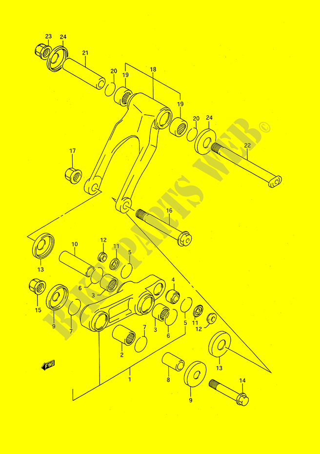 SCHOKBREKER AANEENSCHAKELING (MODELE P/R/S) voor Suzuki RM 125 1992