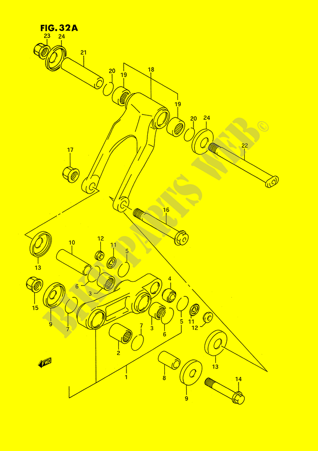 SCHOKBREKER AANEENSCHAKELING (MODELE P/R/S) voor Suzuki RM 125 1992