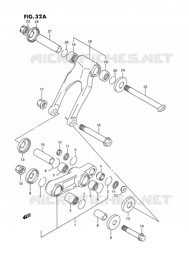 SCHOKBREKER AANEENSCHAKELING (MODELE P/R/S) Suzuki MOTO 125 RM 1993  RM125P(E3)