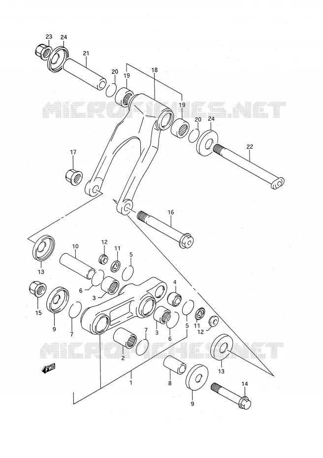 SCHOKBREKER AANEENSCHAKELING (MODELE P/R/S) Suzuki MOTO 125 RM 1994  RM125R(E28)