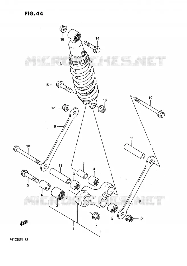 SCHOKBREKER AANEENSCHAKELING Suzuki MOTO 125 RG 1992  RG125UN(E2)