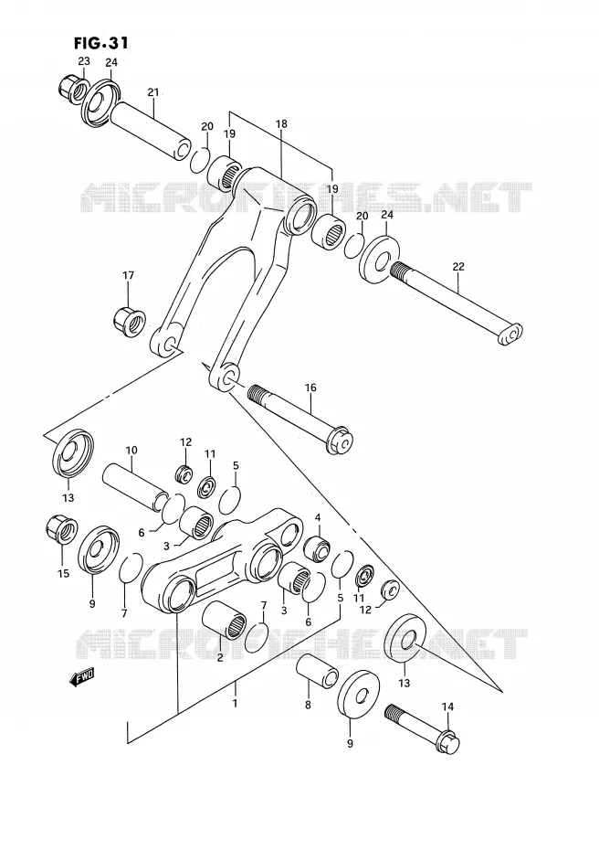 SCHOKBREKER AANEENSCHAKELING Suzuki MOTO 250 RM 1994  RM250R(E2)