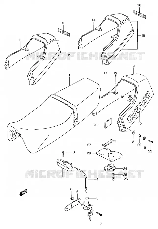 SEAT (MODELE J) Suzuki MOTO 80 RG 1987  RG80CH(E4)