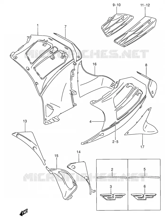 SIDE KUIP (MODELE S) Suzuki MOTO 600 RF 1997  RF600RUV(E2)