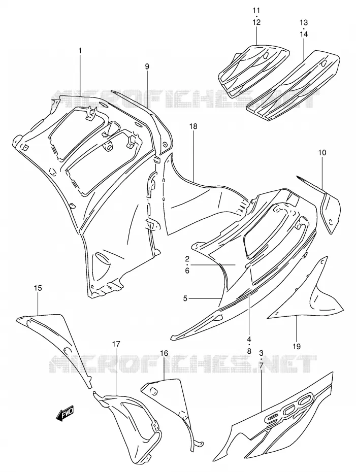 SIDE KUIP (MODELE W) Suzuki MOTO 900 RF 1996  RF900RT(E2)