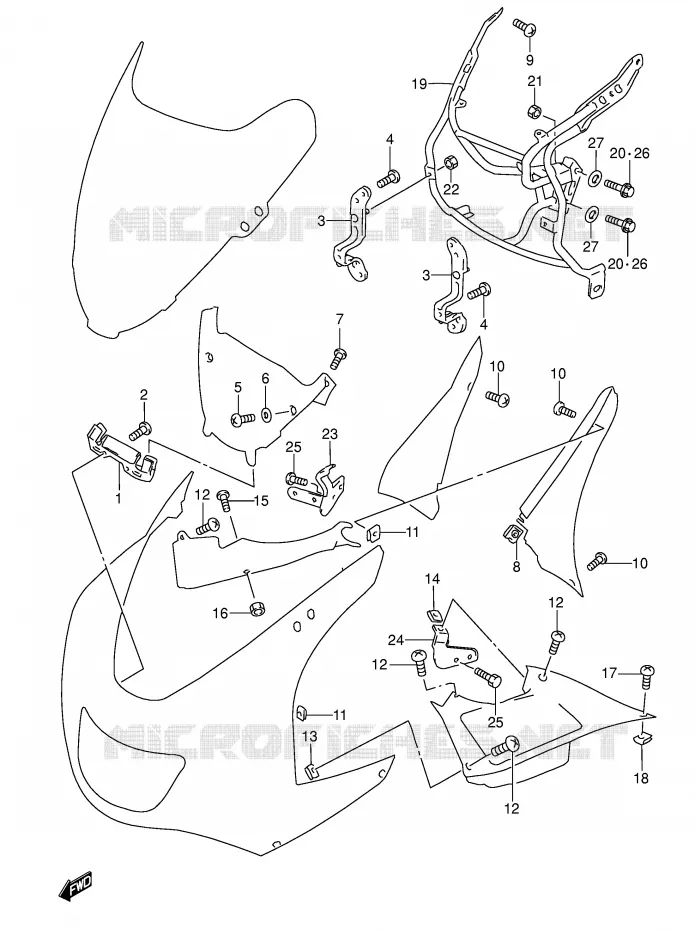 SIDE KUIP Suzuki MOTO 600 RF 1997  RF600RUV(E2)