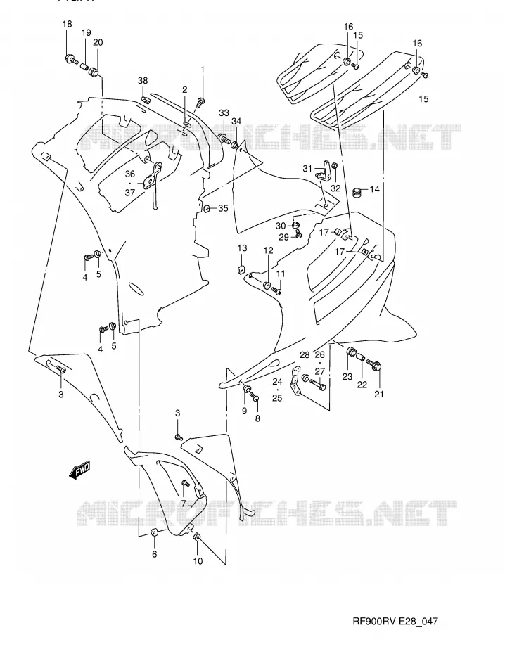 SIDE KUIP Suzuki MOTO 900 RF 1995  RF900RZS(E28)