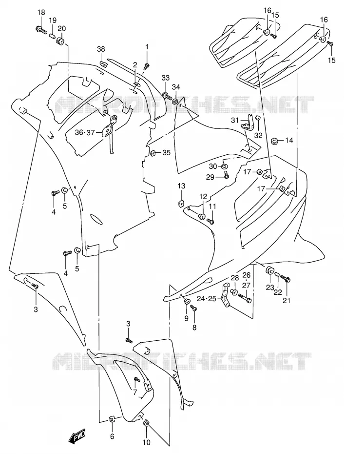 SIDE KUIP Suzuki MOTO 900 RF 1997  RF900RV(E2)