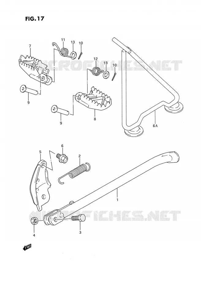 STAND - FOOTREST Suzuki MOTO 125 RM 1992  RM125N(E2)