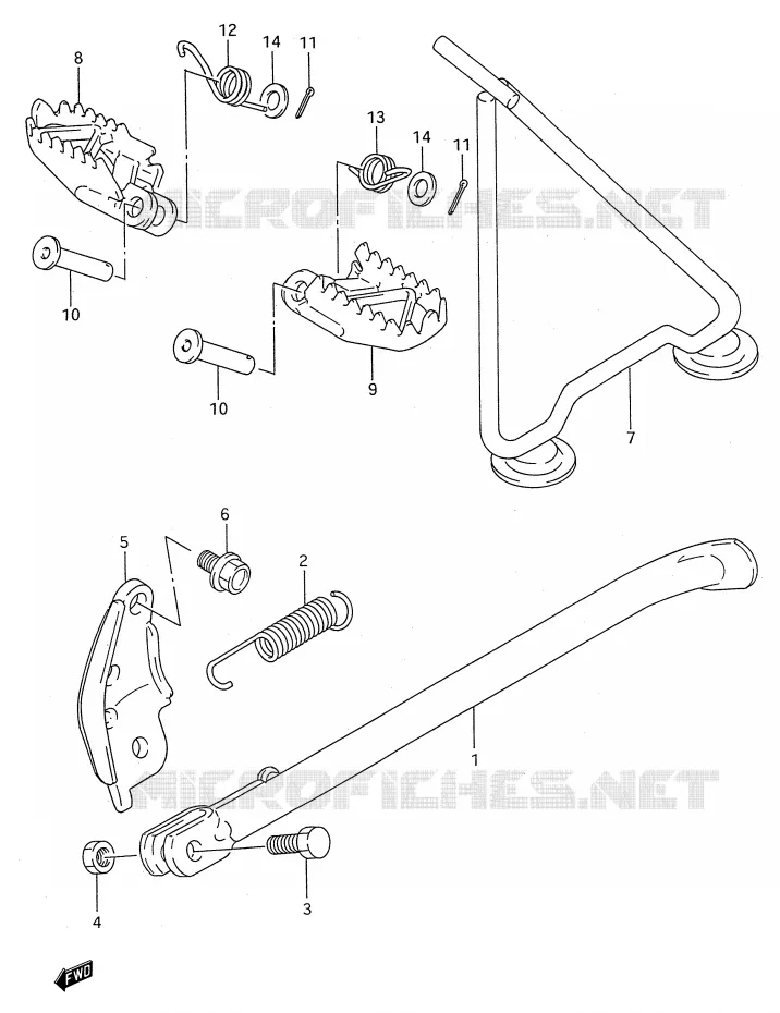 STAND - FOOTREST Suzuki MOTO 250 RM 1994  RM250R(E28)