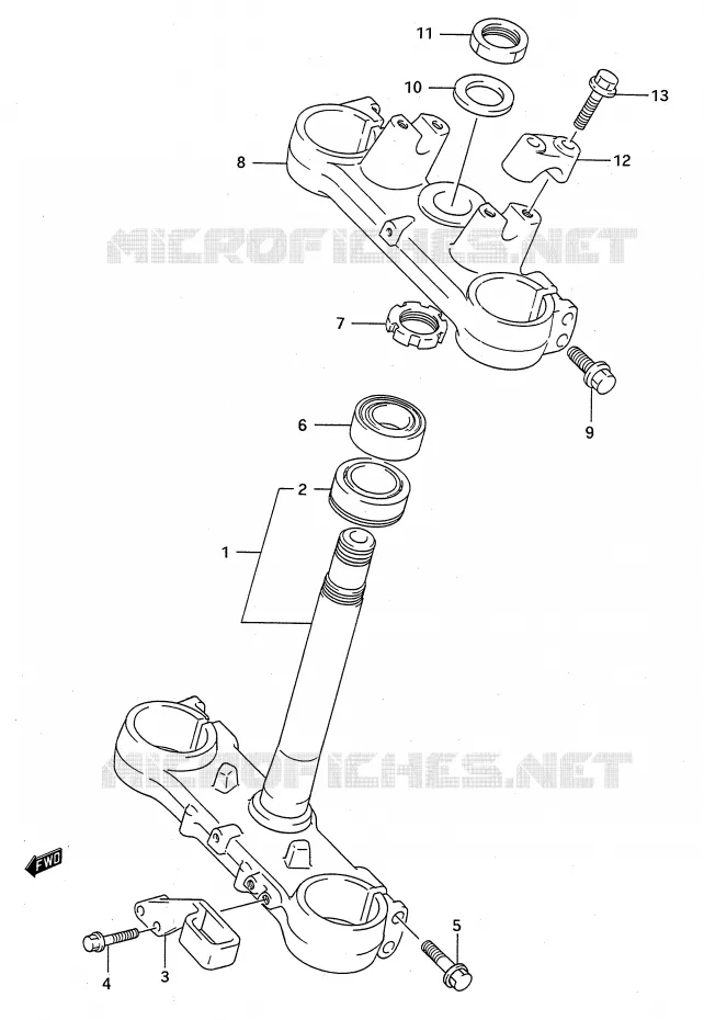 STUURKOLOM (MODELE N) Suzuki MOTO 125 RM 1992  RM125N(E28)