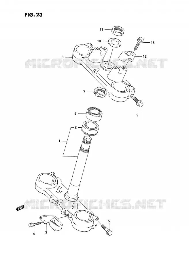 STUURKOLOM (MODELE N) Suzuki MOTO 125 RM 1994  RM125R(E2)