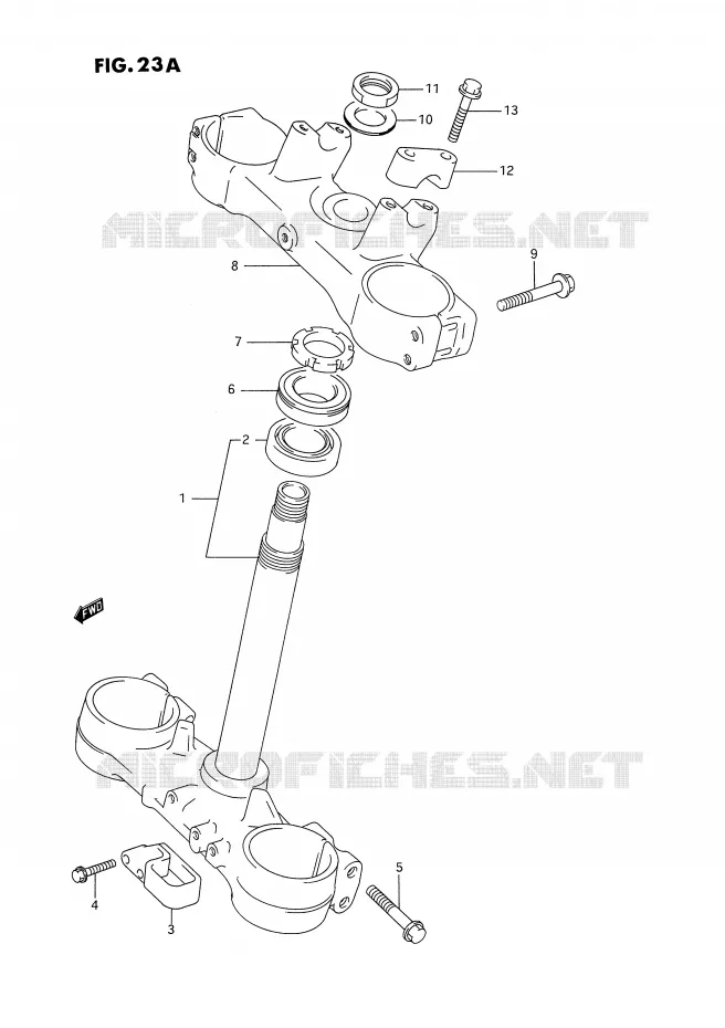 STUURKOLOM (MODELE P/R/S) Suzuki MOTO 125 RM 1992  RM125N(E2)