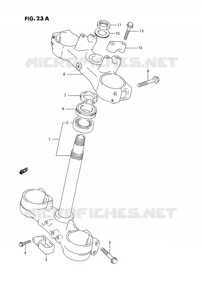 STUURKOLOM (MODELE P/R/S) Suzuki MOTO 125 RM 1993  RM125P(E3)