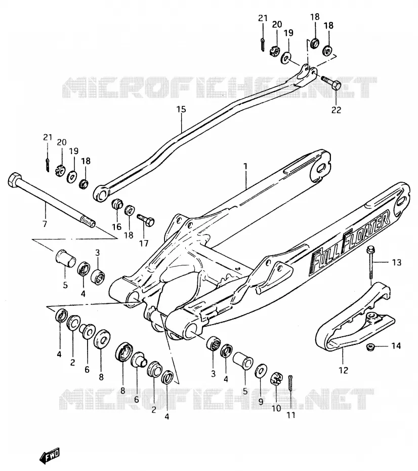 SWINGARM (MODELE E) Suzuki MOTO 500 RM 1984  RM500E(D/E)