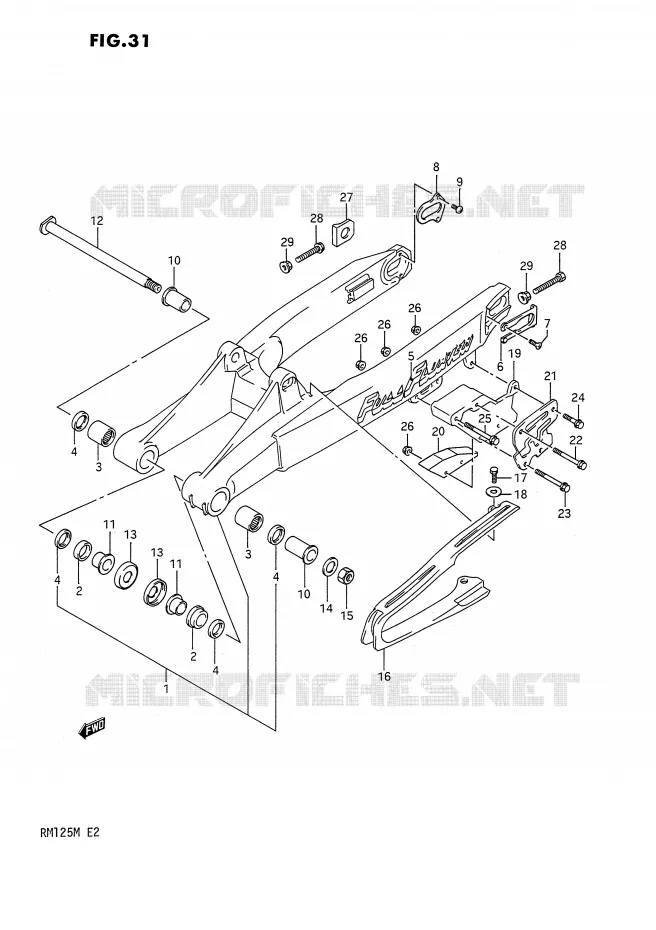 SWINGARM (MODELE K) Suzuki MOTO 125 RM 1991  RM125 M (E02,E04,E24)