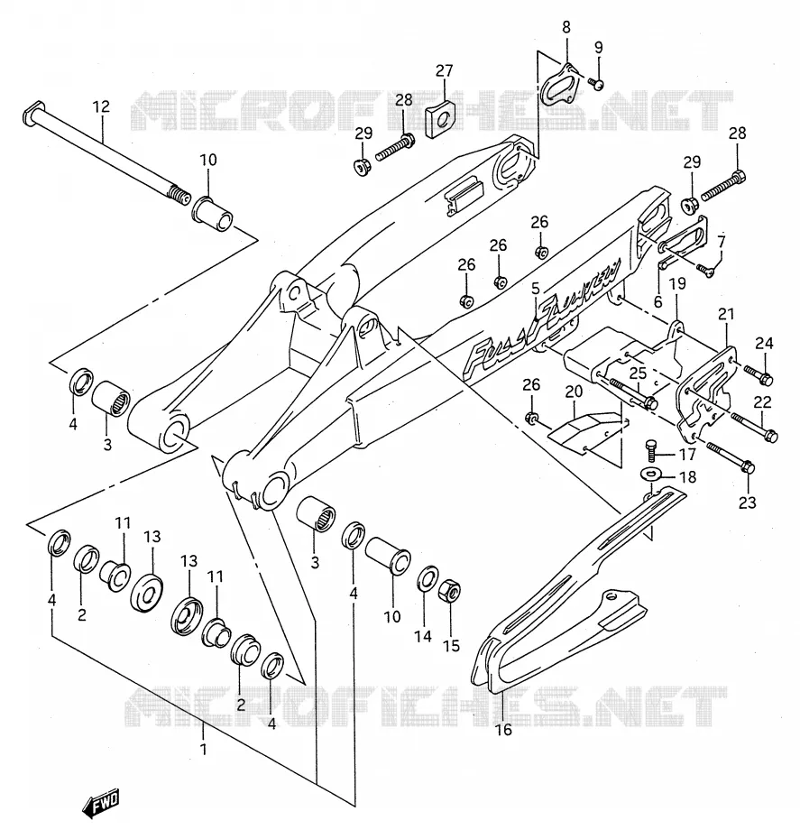 SWINGARM (MODELE L) Suzuki MOTO 125 RM 1991  RM125 M (E03,E28,E33)