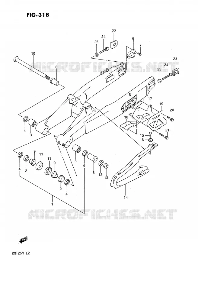 SWINGARM (MODELE M) Suzuki MOTO 125 RM 1991  RM125M(E2)