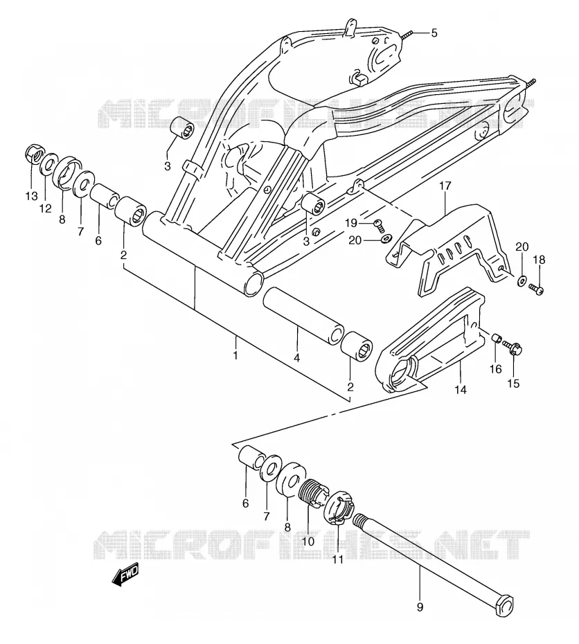 SWINGARM (MODELE M) Suzuki MOTO 250 RG 1993  RGV250P(E24)
