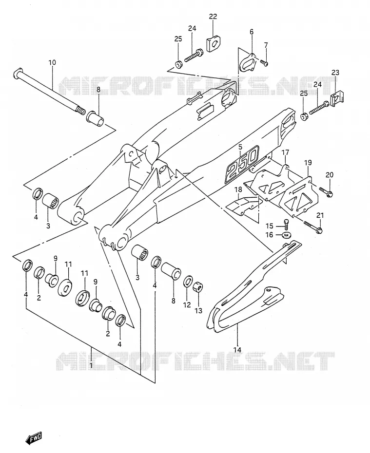 SWINGARM (MODELE M) Suzuki MOTO 250 RM 1989  RM250K(E28)