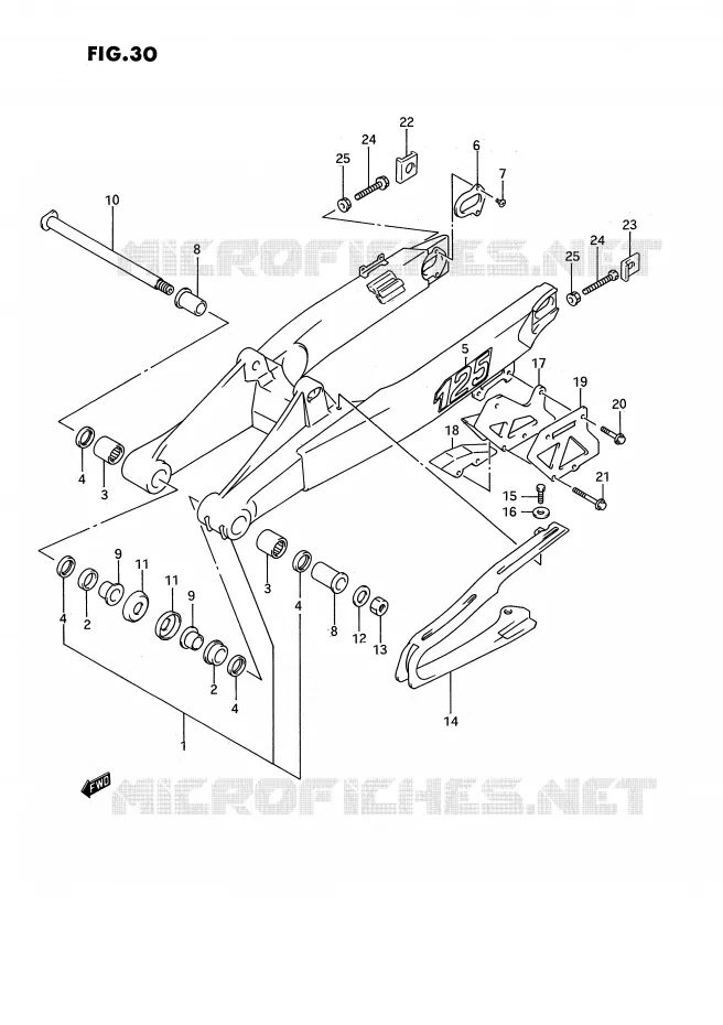 SWINGARM (MODELE N) Suzuki MOTO 125 RM 1992  RM125N(E3)