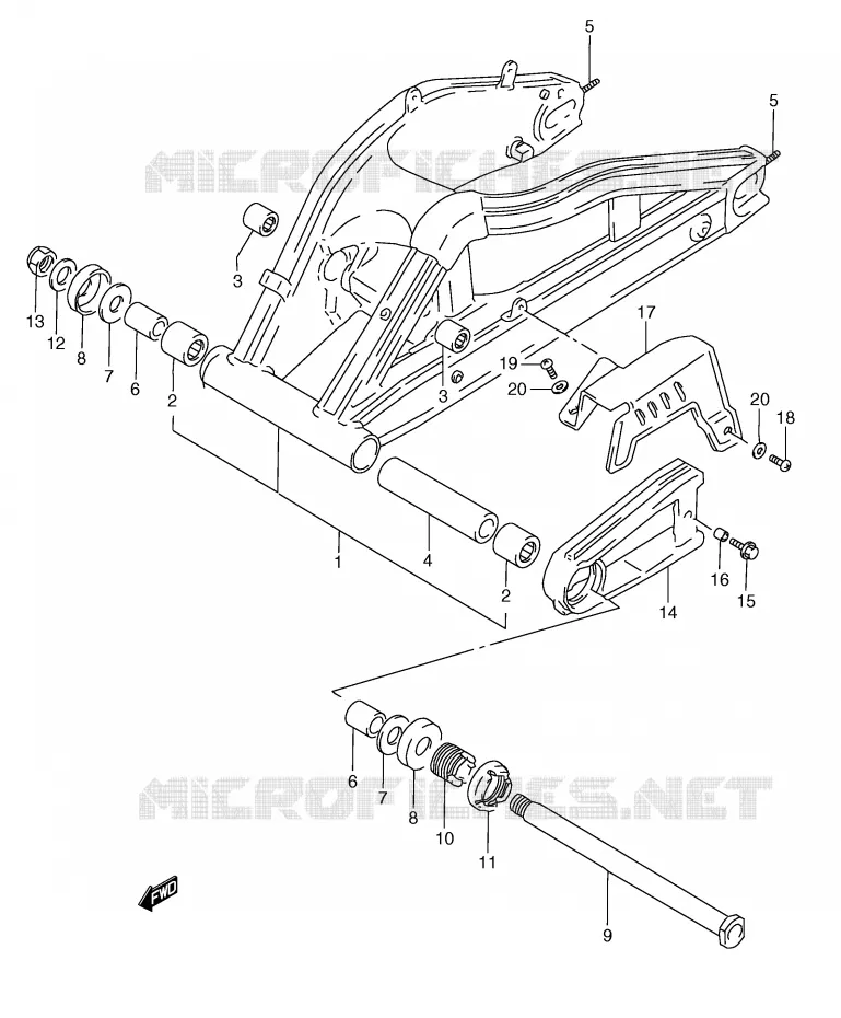 SWINGARM (MODELE N) Suzuki MOTO 250 RG 1991  RGV250M(E24)