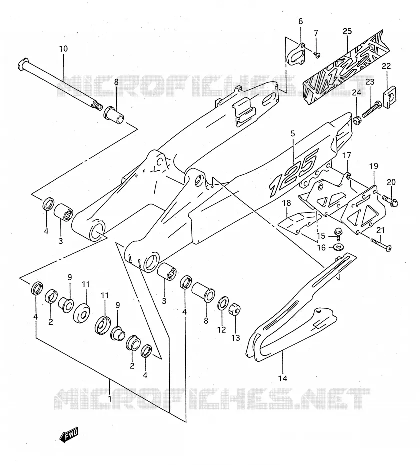 SWINGARM (MODELE P/R/S) Suzuki MOTO 125 RM 1992  RM125N(E28)