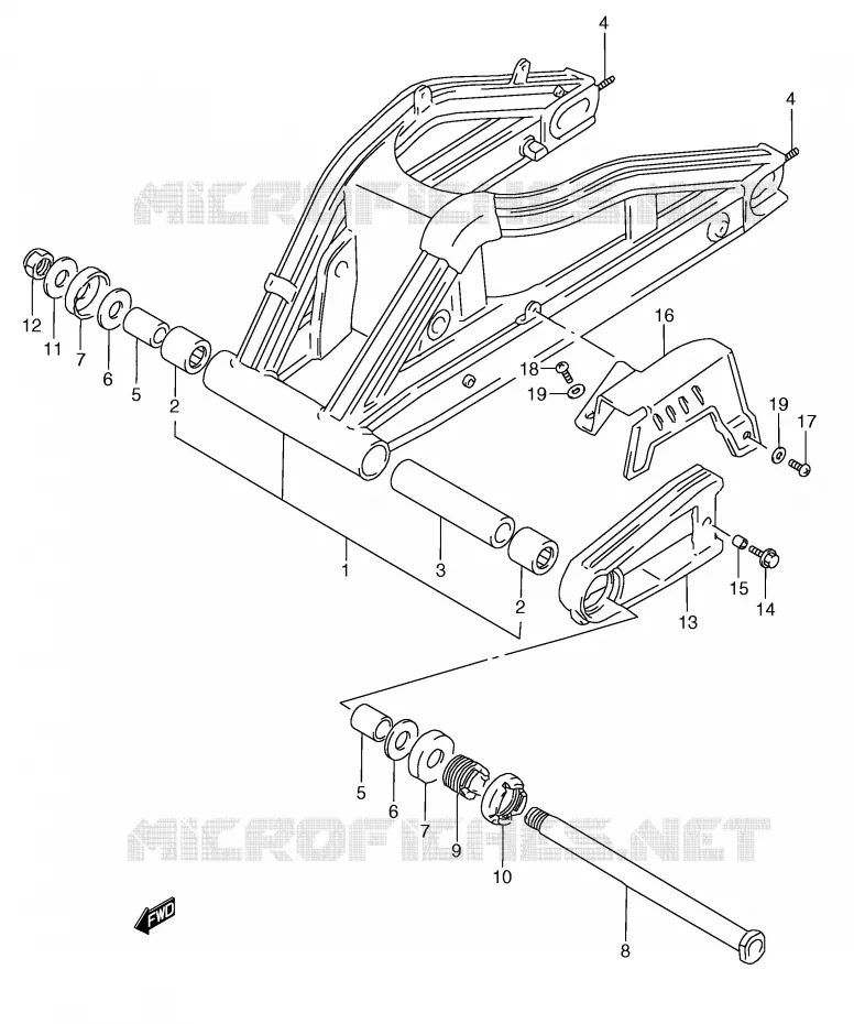 SWINGARM (MODELE P/R/T) Suzuki MOTO 250 RG 1996  RGV250T(E24)