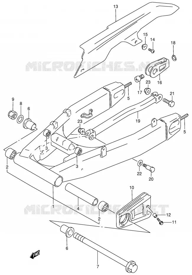 SWINGARM (MODELE T/V/W) Suzuki MOTO 900 RF 1994  RF900RR(E2)