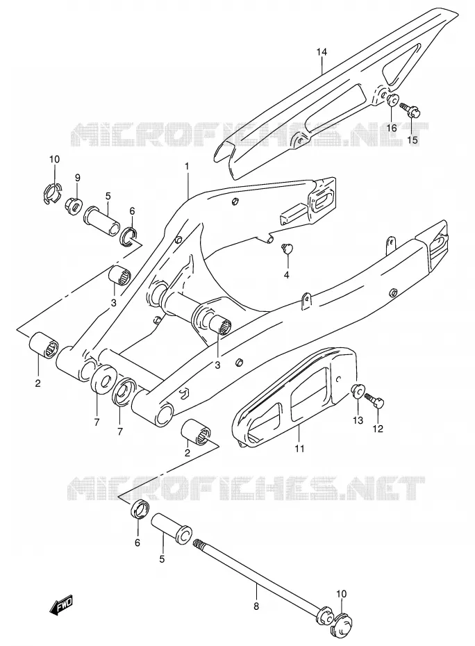 SWINGARM Suzuki MOTO 125 RG 1994  RG125FUR(E18)