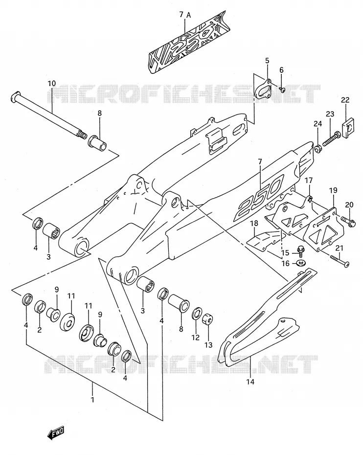 SWINGARM Suzuki MOTO 250 RM 1994  RM250R(E28)