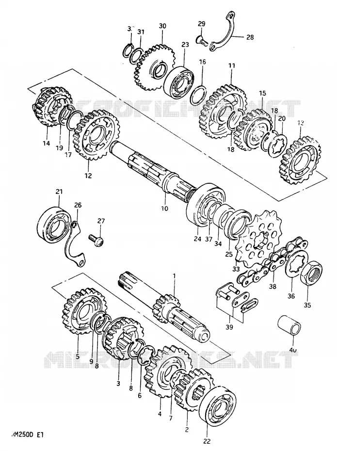 TRANSMISSION MODEL D Suzuki MOTO 250 RM 1982  RM250Z(Z/D)