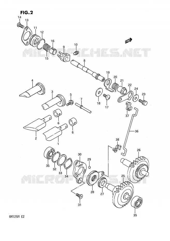 UITLAATKLEP Suzuki MOTO 125 RM 1991  RM125 M (E02,E04,E24)