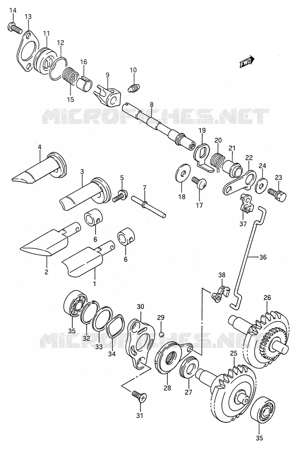 UITLAATKLEP Suzuki MOTO 125 RM 1991  RM125M(E28)