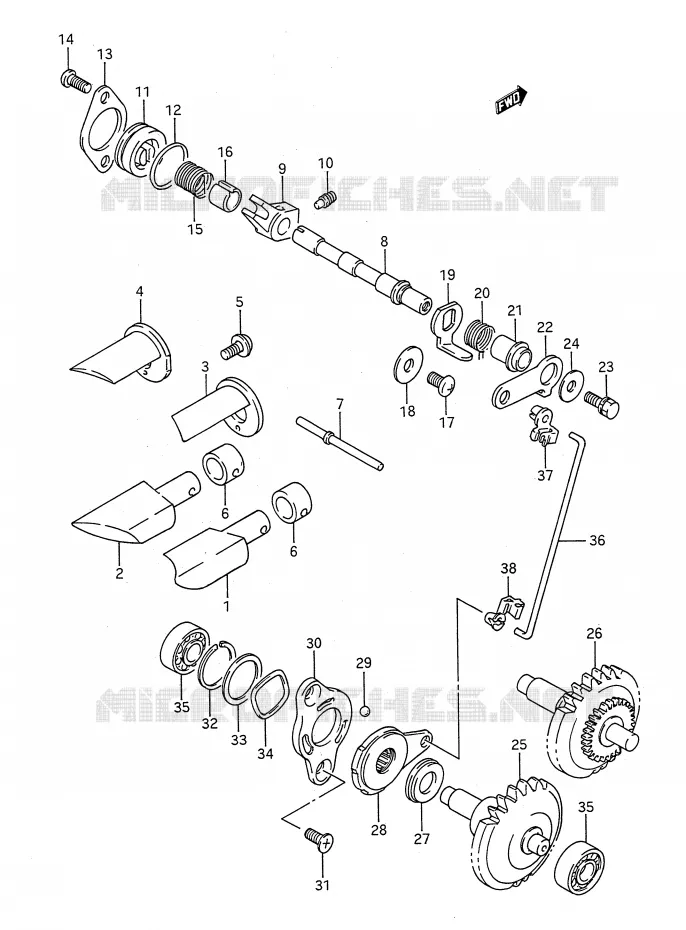 UITLAATKLEP Suzuki MOTO 250 RM 1990  RM250L(E28)