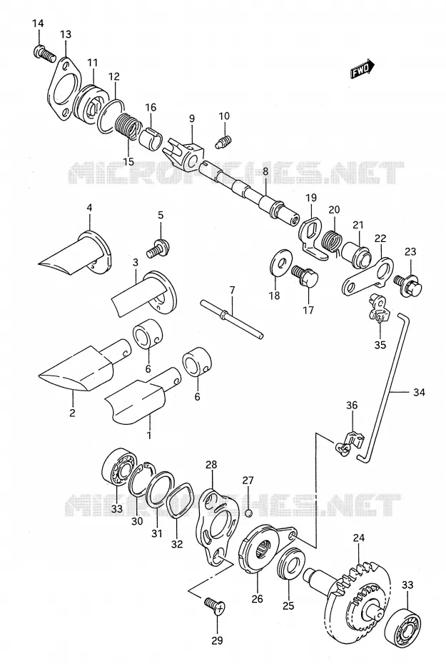 UITLAATKLEP Suzuki MOTO 250 RM 1994  RM250R(E28)