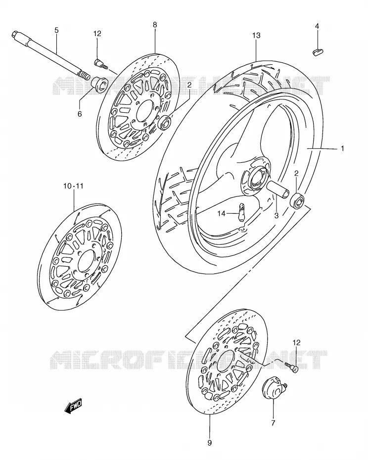 VOORWIEL Suzuki MOTO 250 RG 1992  RGV250N(E24)