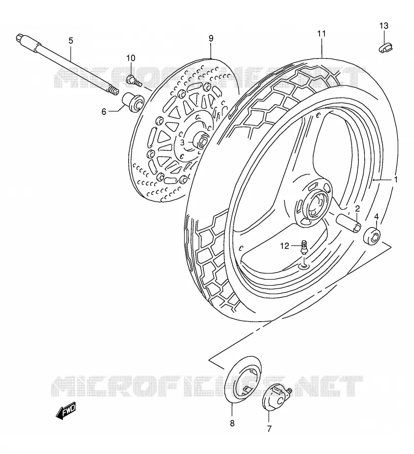 VOORWIEL (VOIR NOTE) Suzuki MOTO 125 RG 1993  RG125FUP(E18)