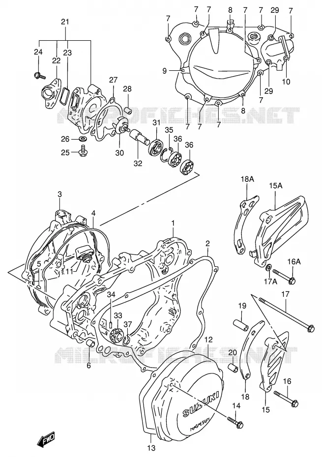 WATER POMPHUIS (MODELE T/V) Suzuki MOTO 125 RM 1996  RM125T(E2)