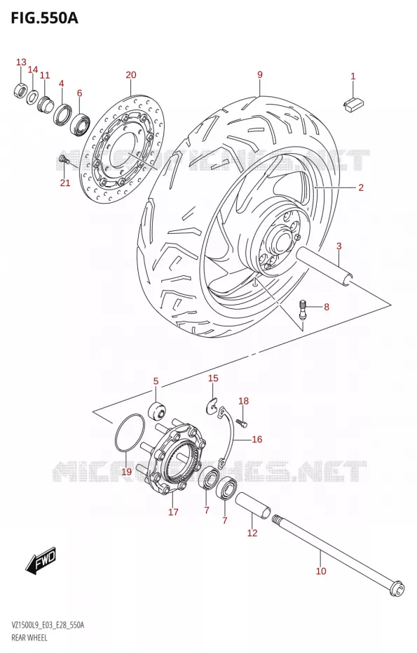 ACHTERWIEL Suzuki MOTO 1500 BOULEVARD 2019  VZ1500 L9