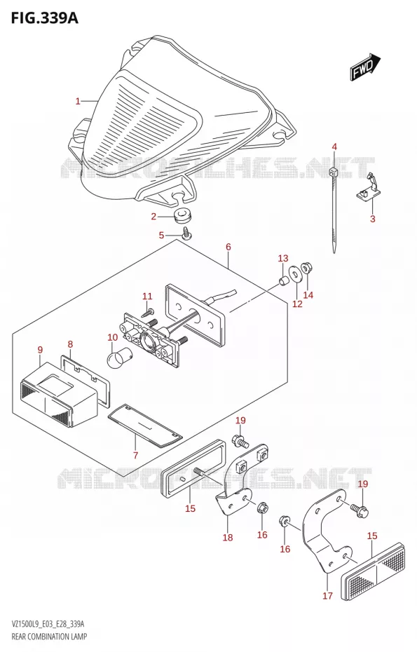 TAIL LIGHT ASSY Suzuki MOTO 1500 BOULEVARD 2019  VZ1500 L9